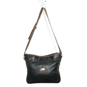 VTG Capezio Black Faux Leather Crossbody Bag 12x11